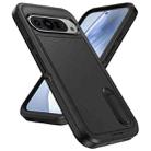 For Google Pixel 9 Pro Rugged PC + Silicone Phone Case with Holder(Black) - 2