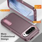 For Google Pixel 9 Pro Rugged PC + Silicone Phone Case with Holder(Purple+Pink) - 3