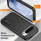 For Google Pixel 9 Rugged PC + Silicone Phone Case with Holder(Black) - 3