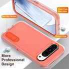 For Google Pixel 9 Rugged PC + Silicone Phone Case with Holder(Transparent+Orange) - 3