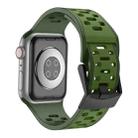 For Apple Watch SE 2023 44mm Meteorite Two-color Silicone Watch Band(Army Green) - 2