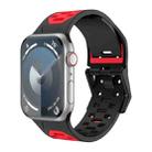 For Apple Watch SE 2023 44mm Meteorite Two-color Silicone Watch Band(Black Red) - 1