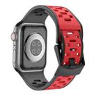 For Apple Watch SE 2023 44mm Meteorite Two-color Silicone Watch Band(Black Red) - 2