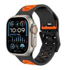 For Apple Watch Ultra 2 49mm Meteorite Two-color Silicone Watch Band(Black Orange) - 1