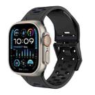 For Apple Watch Ultra 2 49mm Meteorite Two-color Silicone Watch Band(Black Grey) - 1