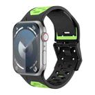 For Apple Watch Series 9 45mm Meteorite Two-color Silicone Watch Band(Black Green) - 1
