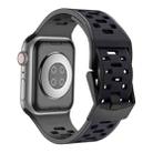 For Apple Watch Series 9 45mm Meteorite Two-color Silicone Watch Band(Black Grey) - 2