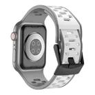 For Apple Watch Series 9 45mm Meteorite Two-color Silicone Watch Band(Grey White) - 2