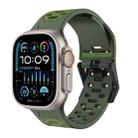 For Apple Watch Ultra 49mm Meteorite Two-color Silicone Watch Band(Army Green) - 1