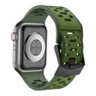 For Apple Watch Ultra 49mm Meteorite Two-color Silicone Watch Band(Army Green) - 2