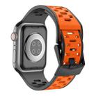 For Apple Watch Ultra 49mm Meteorite Two-color Silicone Watch Band(Black Orange) - 2