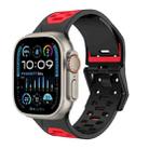 For Apple Watch Ultra 49mm Meteorite Two-color Silicone Watch Band(Black Red) - 1