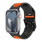 For Apple Watch Series 8 45mm Meteorite Two-color Silicone Watch Band(Black Orange) - 1