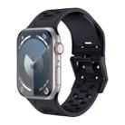 For Apple Watch Series 8 45mm Meteorite Two-color Silicone Watch Band(Grey Black) - 1