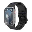 For Apple Watch SE 2022 44mm Meteorite Two-color Silicone Watch Band(Black Grey) - 1