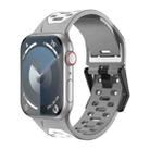 For Apple Watch SE 2022 44mm Meteorite Two-color Silicone Watch Band(Grey White) - 1