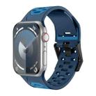 For Apple Watch SE 2022 44mm Meteorite Two-color Silicone Watch Band(Navy Blue) - 1