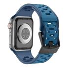 For Apple Watch SE 2022 44mm Meteorite Two-color Silicone Watch Band(Navy Blue) - 2