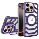 For iPhone 16 Pro Max Borderless Carbon Fiber Lens Protection Bracket MagSafe Phone Case(Purple) - 1