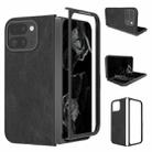 For Google Pixel 9 Pro Fold Black Frame PU Leather Full Coverage Phone Case(Black) - 1