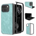 For Google Pixel 9 Pro Fold Black Frame PU Leather Full Coverage Phone Case(Light Blue) - 1