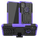 For Xiaomi Redmi 9C Tire Texture Shockproof TPU + PC Protective Case with Holder(Purple) - 1