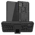 For Xiaomi Redmi 9C Tire Texture Shockproof TPU + PC Protective Case with Holder(Black) - 1