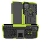 For OPPO Realme C15 Tire Texture Shockproof TPU + PC Protective Case with Holder(Green) - 1