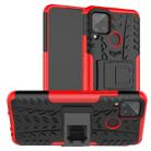 For Alcatel 3L (2020) Tire Texture Shockproof TPU + PC Protective Case with Holder(Red) - 1