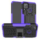 For Alcatel 3L (2020) Tire Texture Shockproof TPU + PC Protective Case with Holder(Purple) - 1