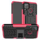 For Alcatel 3L (2020) Tire Texture Shockproof TPU + PC Protective Case with Holder(Rose Red) - 1