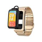 A8 1.98 inch 2 in 1 Bluetooth Earphone Steel Strap Smart Watch, Support ECG / NFC(Gold) - 1