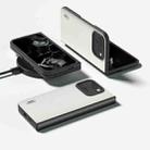 For Google Pixel 9 Pro Fold ABEEL Genuine Leather Elegant Black Edge Phone Case(White) - 2