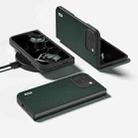 For Google Pixel 9 Pro Fold ABEEL Genuine Leather Elegant Black Edge Phone Case(Green) - 2