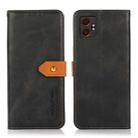 For Samsung Galaxy XCover7 Pro KHAZNEH Dual-color Cowhide Texture Flip Leather Phone Case(Black) - 1
