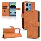 For Redmi Note 14S / Note 13 Pro 4G Skin Feel Magnetic Flip Leather Phone Case(Brown) - 1