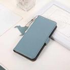 For Samsung Galaxy M35 Genuine Leather Mino Magnetic RFID Leather Phone Case(Ice Blue) - 2