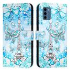 For Nokia C300   Colored Drawing Pattern Plain Weave Leather Phone Case(Tower Butterfly) - 2