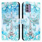 For Nokia G42 / G310 Colored Drawing Pattern Plain Weave Leather Phone Case(Tower Butterfly) - 2