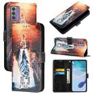 For Nokia G42 / G310 Colored Drawing Pattern Plain Weave Leather Phone Case(Cats And Tigers) - 1