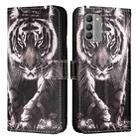 For Nokia G400 Colored Drawing Pattern Plain Weave Leather Phone Case(Black And White Tiger) - 2