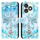 For itel A50   Colored Drawing Pattern Plain Weave Leather Phone Case(Tower Butterfly) - 2