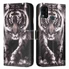 For itel A48 Colored Drawing Pattern Plain Weave Leather Phone Case(Black And White Tiger) - 2