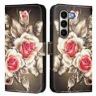 For itel A95 5G Colored Drawing Pattern Plain Weave Leather Phone Case(Roses On Black) - 2
