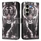 For itel A95 5G Colored Drawing Pattern Plain Weave Leather Phone Case(Black And White Tiger) - 2