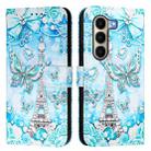 For itel A95 5G Colored Drawing Pattern Plain Weave Leather Phone Case(Tower Butterfly) - 2