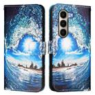 For itel A95 5G Colored Drawing Pattern Plain Weave Leather Phone Case(Waves And Sun) - 2