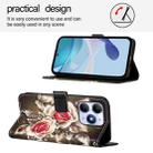 For itel A90 4G Colored Drawing Pattern Plain Weave Leather Phone Case(Roses On Black) - 3