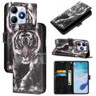 For itel A90 4G Colored Drawing Pattern Plain Weave Leather Phone Case(Black And White Tiger) - 1
