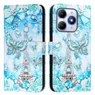 For itel A90 4G Colored Drawing Pattern Plain Weave Leather Phone Case(Tower Butterfly) - 2
